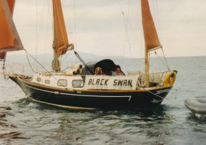 Black Swan with Skipper Martin and \Crew Benjie under full sail in the Irish Sea Sunseeker Chapter 1 - Black Swan with Skipper Martin and Crew Benjie under full sail in the Irish Sea
